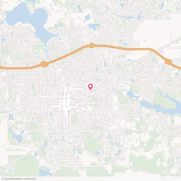 Map of the flower delivery area in Tallahassee, Florida