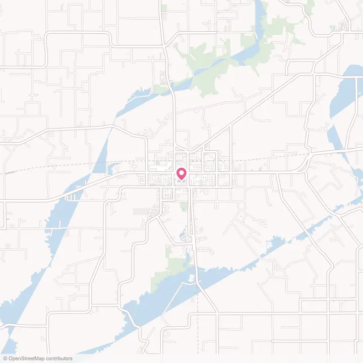 Map of the flower delivery area in Eunice, Louisiana