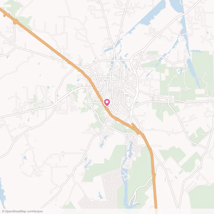 Map of the flower delivery area in Huntsville, Texas