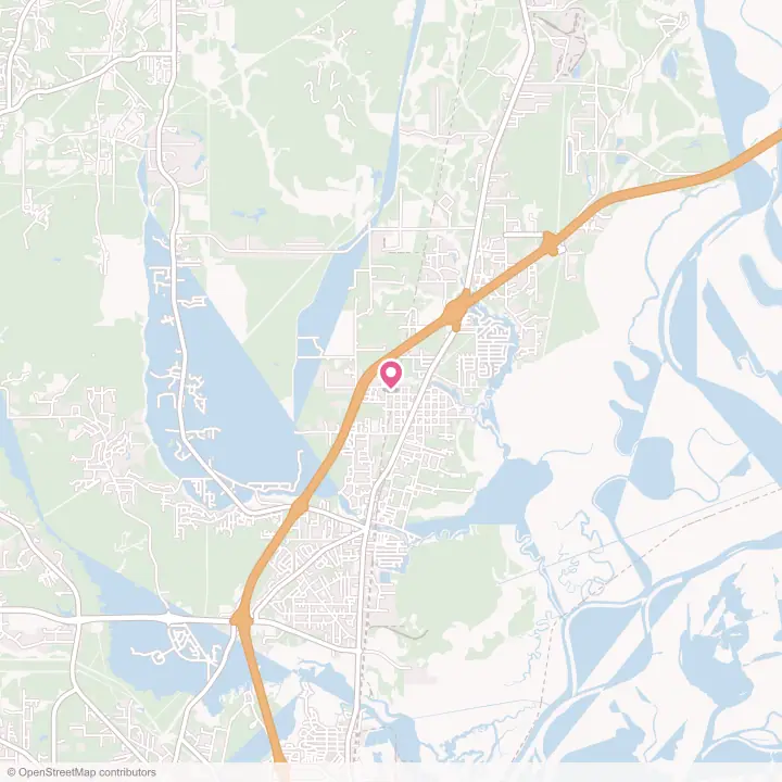 Map of the flower delivery area in Satsuma, Alabama