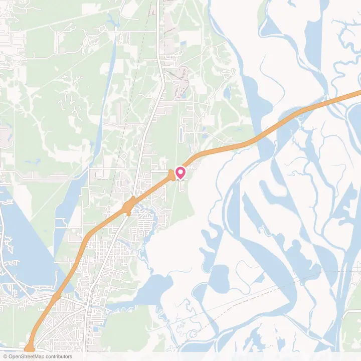 Map of the flower delivery area in Creola, Alabama