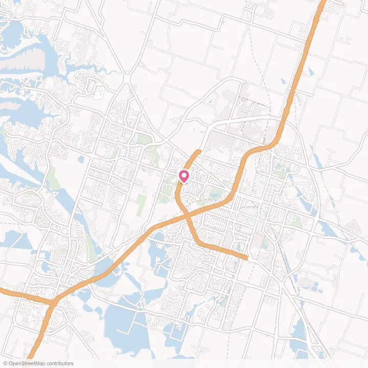 Map of the flower delivery area in Temple, Texas