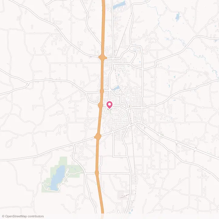 Map of the flower delivery area in McComb, Mississippi