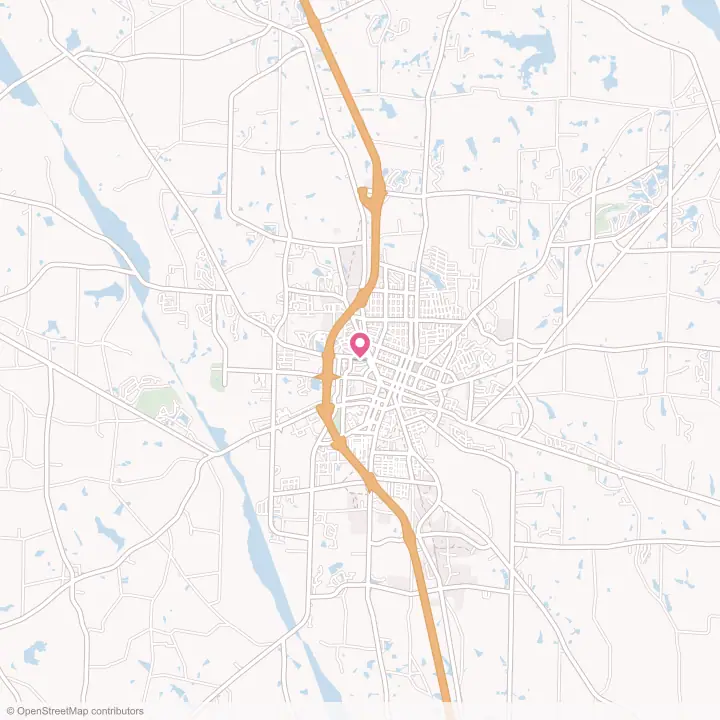 Map of the flower delivery area in Tifton, Georgia
