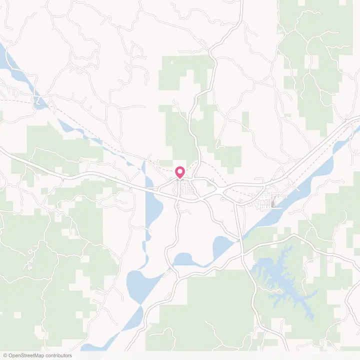 Map of the flower delivery area in Meadville, Mississippi