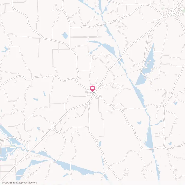 Map of the flower delivery area in Garrison, Texas