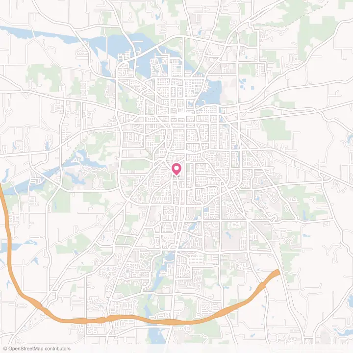 Map of the flower delivery area in Tyler, Texas