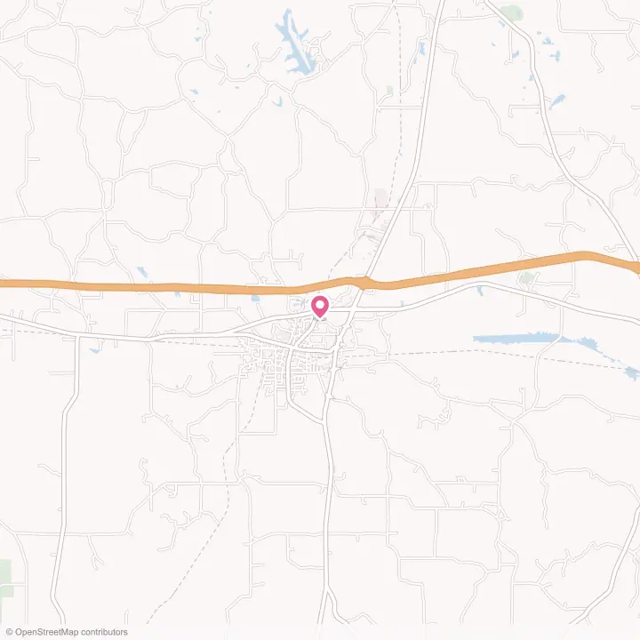 Map of the flower delivery area in Newton, Mississippi
