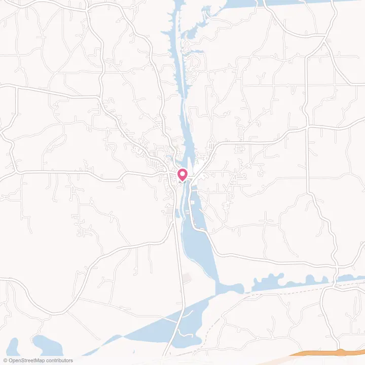 Map of the flower delivery area in Tallassee, Alabama