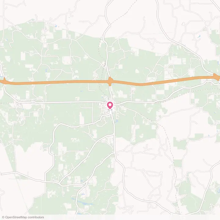 Map of the flower delivery area in Gibsland, Louisiana