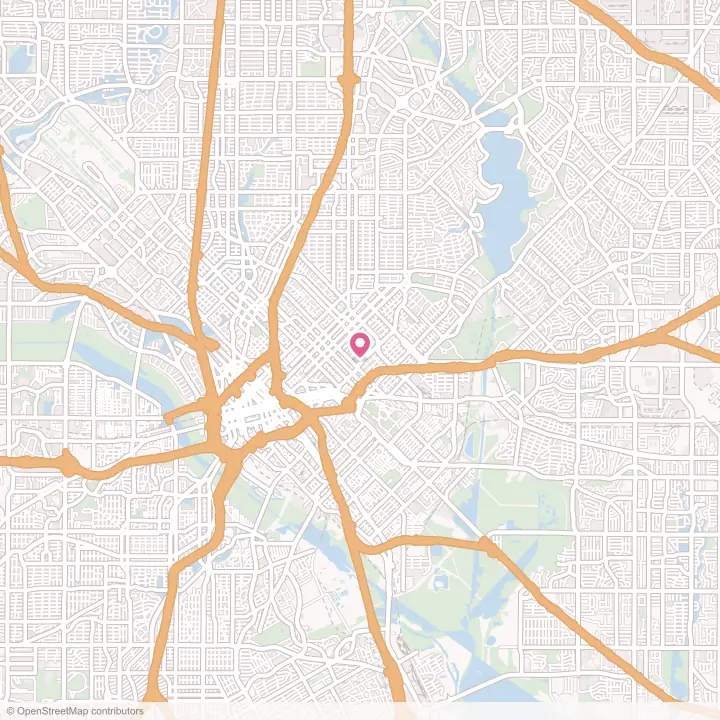 Map of the flower delivery area in Dallas, Texas