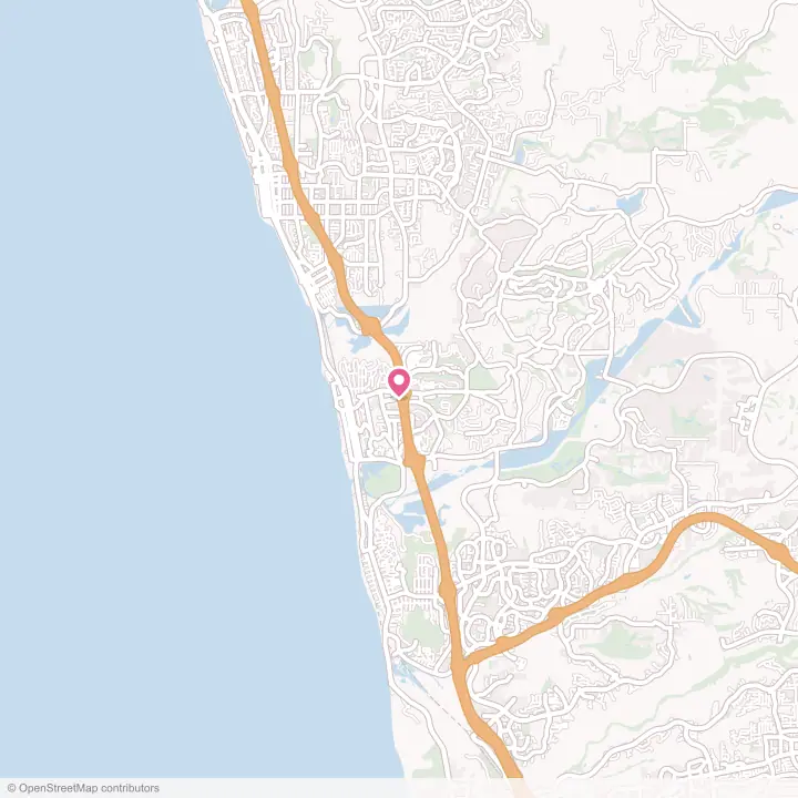 Map of the flower delivery area in Solana Beach, California