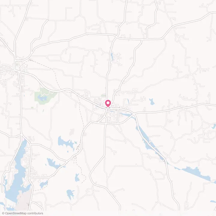 Map of the flower delivery area in Hughes Springs, Texas
