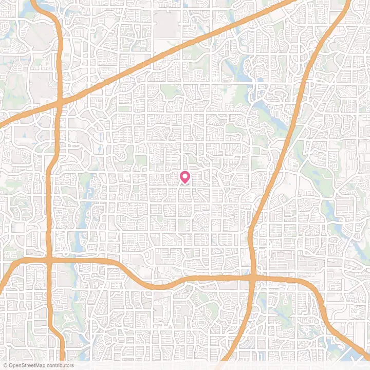 Map of the flower delivery area in Plano, Texas