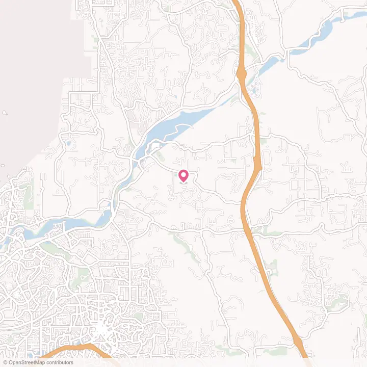 Map of the flower delivery area in Bonsall, California