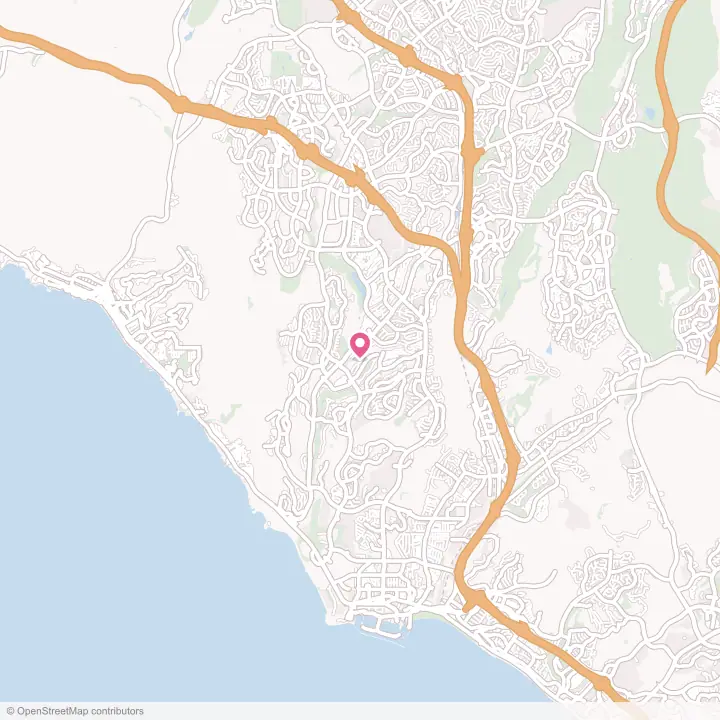 Map of the flower delivery area in Laguna Niguel, California