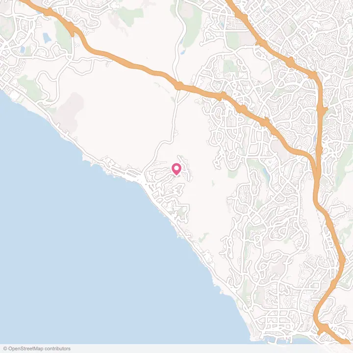 Map of the flower delivery area in Laguna Beach, California