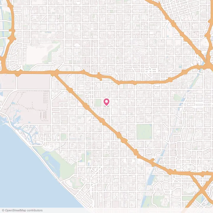 Map of the flower delivery area in Midway City, California