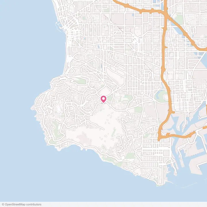 Map of the flower delivery area in Rolling Hills Estates, California