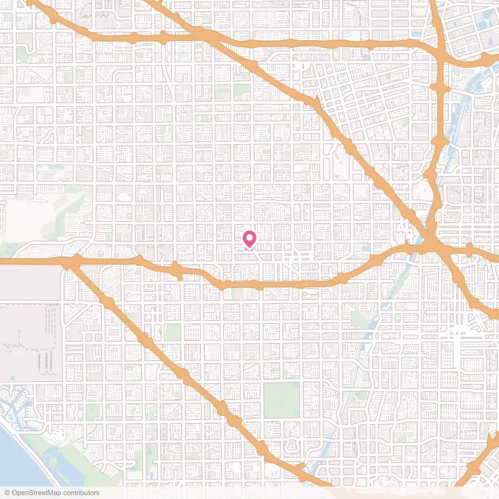 Map of the flower delivery area in Garden Grove, California