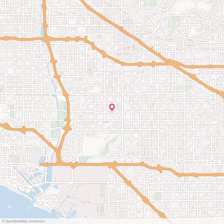 Map of the flower delivery area in Cypress, California