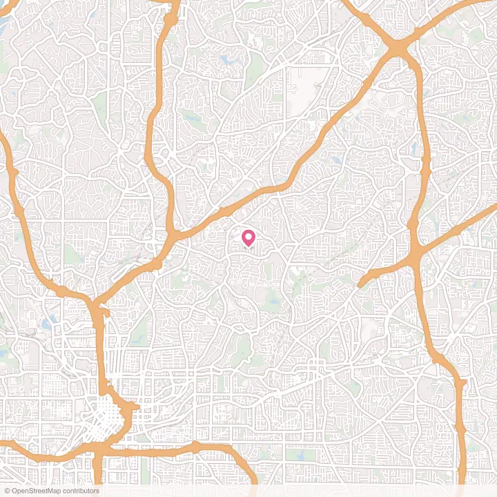Map of the flower delivery area in North Druid Hills, Georgia