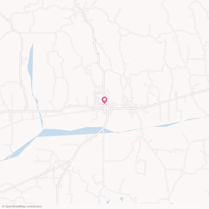 Map of the flower delivery area in Calhoun City, Mississippi