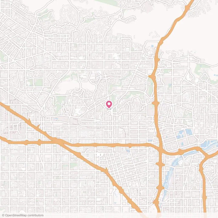 Map of the flower delivery area in Fullerton, California