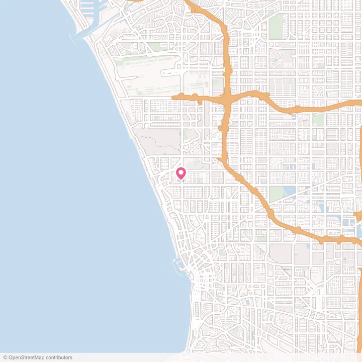 Map of the flower delivery area in Manhattan Beach, California