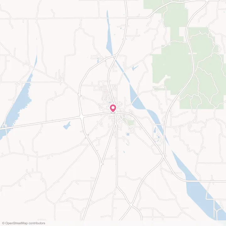 Map of the flower delivery area in Houston, Mississippi