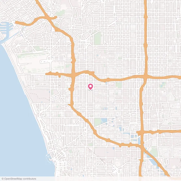 Map of the flower delivery area in Hawthorne, California