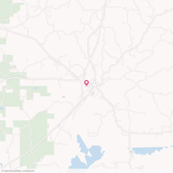 Map of the flower delivery area in Coffeeville, Mississippi