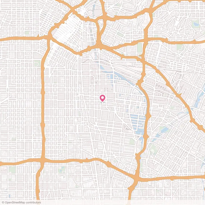 Map of the flower delivery area in Huntington Park, California