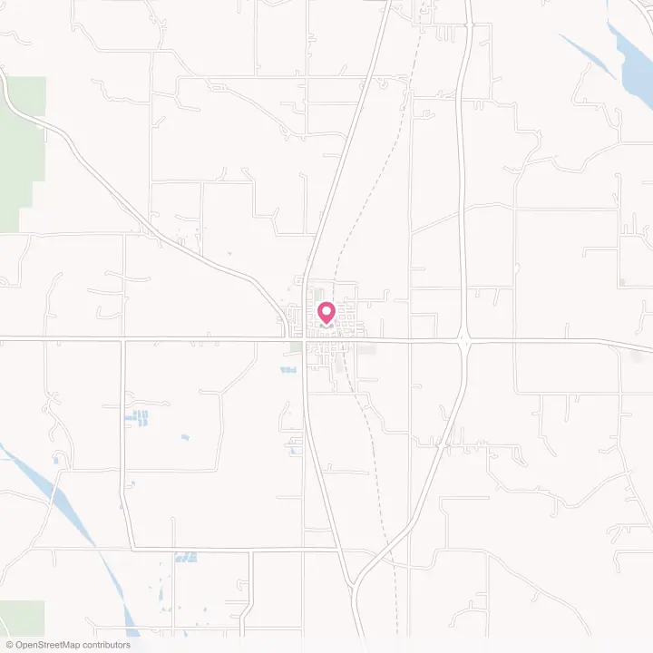Map of the flower delivery area in Okolona, Mississippi