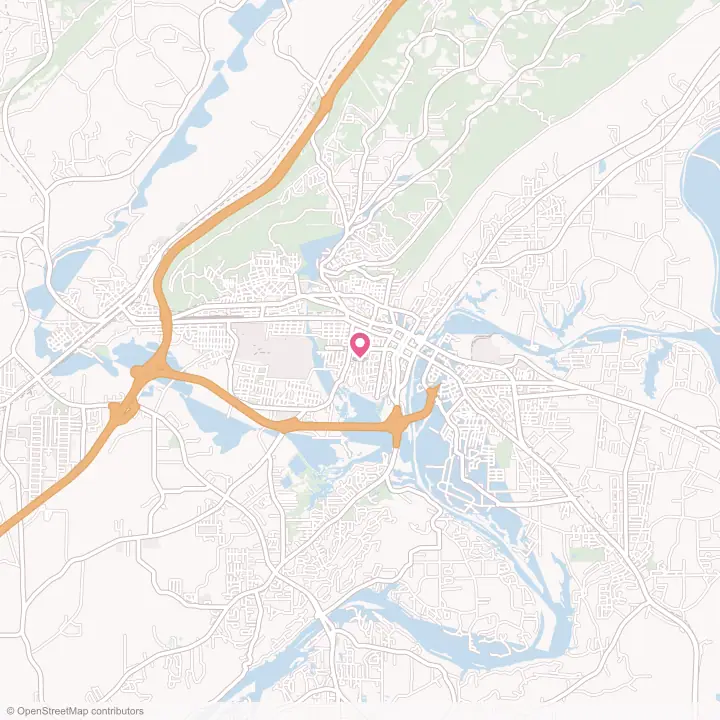 Map of the flower delivery area in Gadsden, Alabama