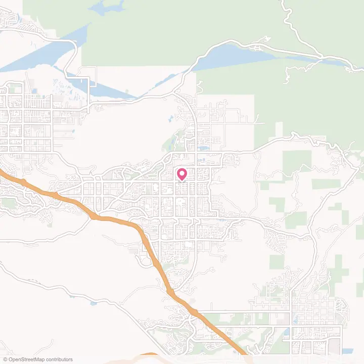 Map of the flower delivery area in Yucaipa, California