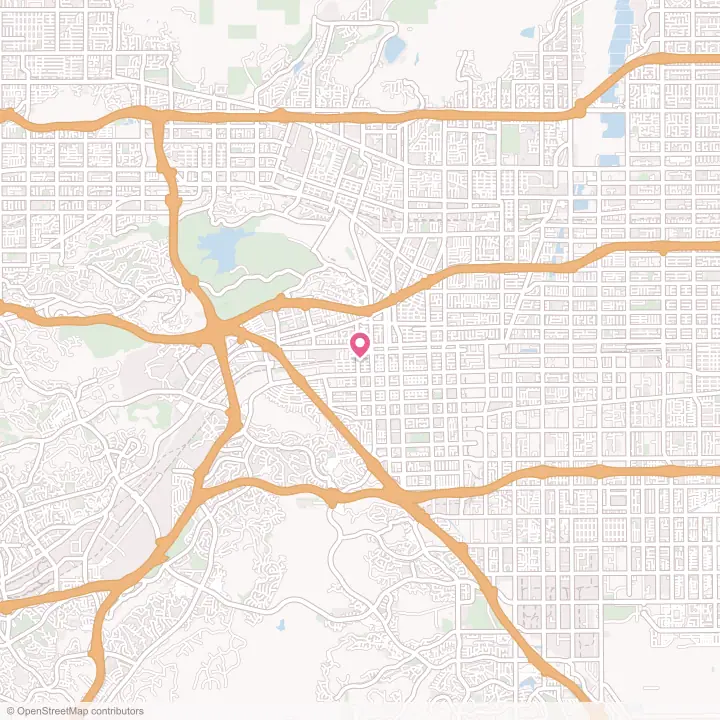Map of the flower delivery area in Pomona, California
