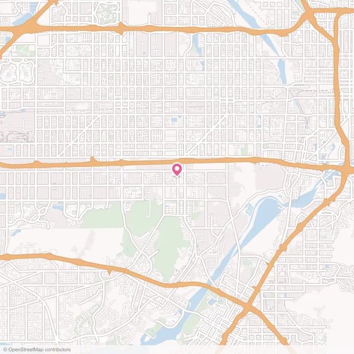 Map of the flower delivery area in Bloomington, California