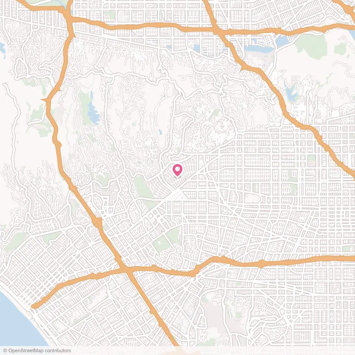 Map of the flower delivery area in Beverly Hills, California