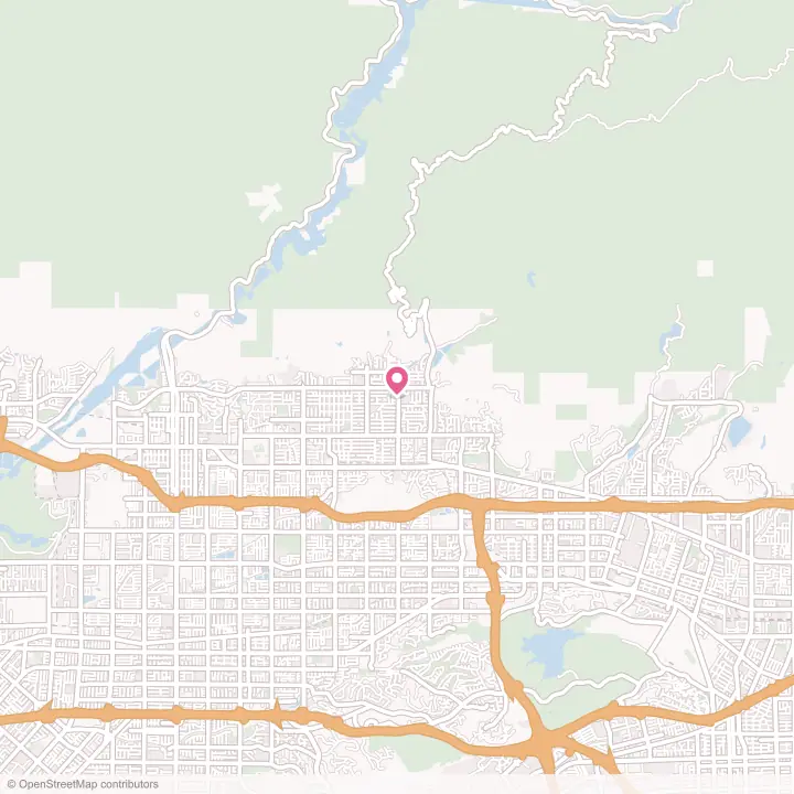 Map of the flower delivery area in Glendora, California
