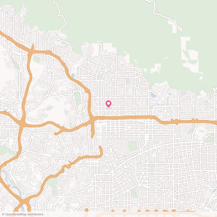 Map of the flower delivery area in Pasadena, California