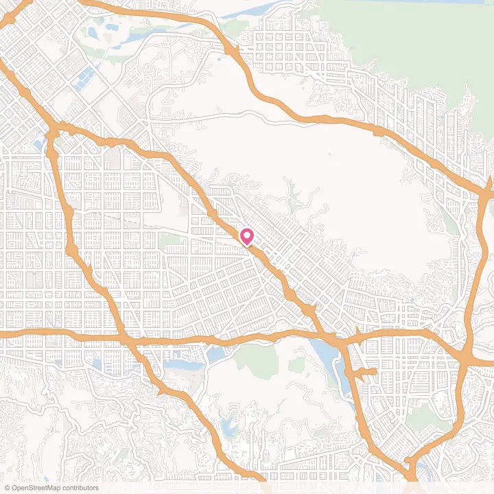 Map of the flower delivery area in Burbank, California