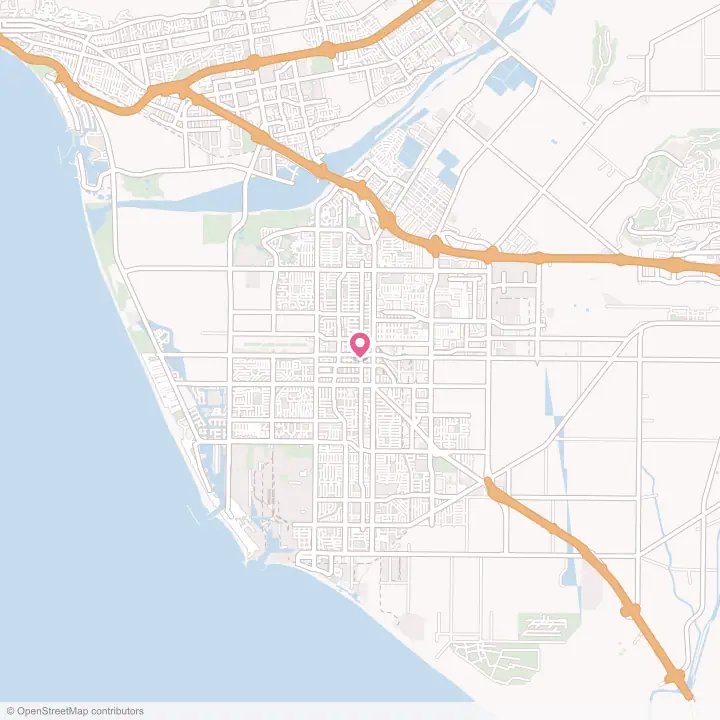 Map of the flower delivery area in Oxnard, California