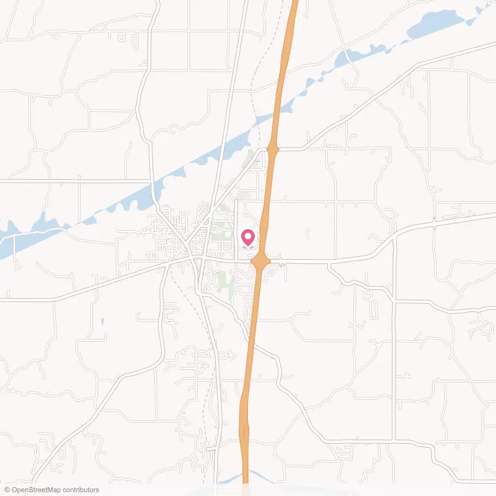 Map of the flower delivery area in Batesville, Mississippi