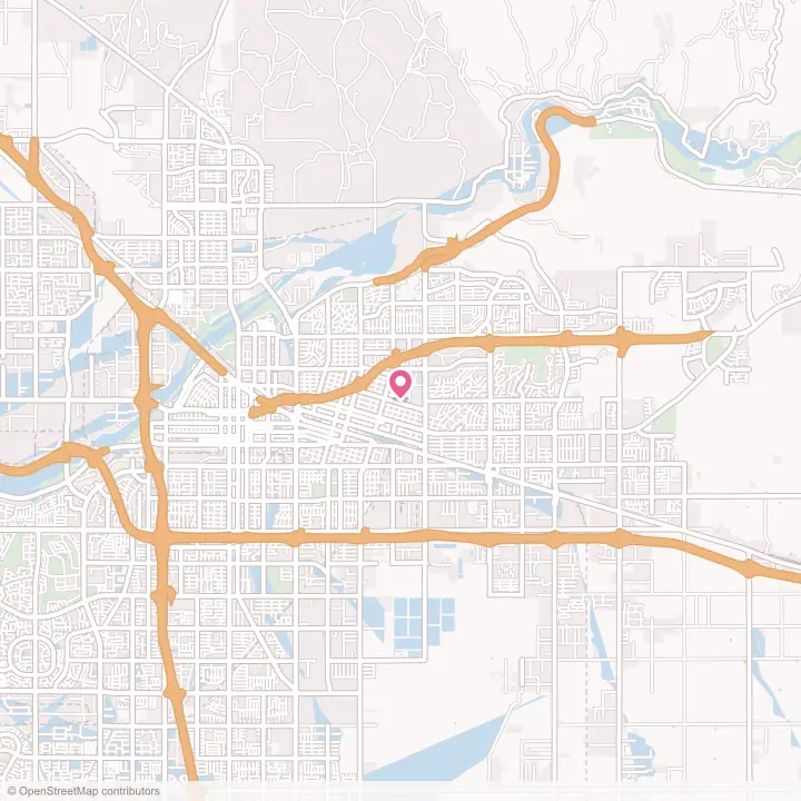 Map of the flower delivery area in East Bakersfield, California