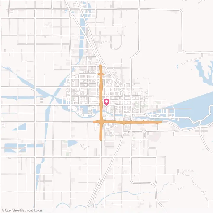 Map of the flower delivery area in Porterville, California