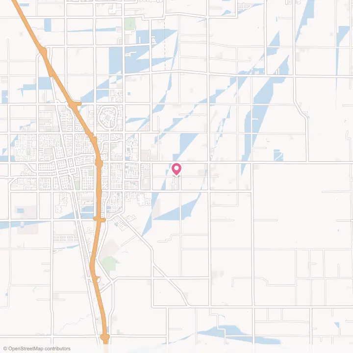 Map of the flower delivery area in East Tulare Villa, California