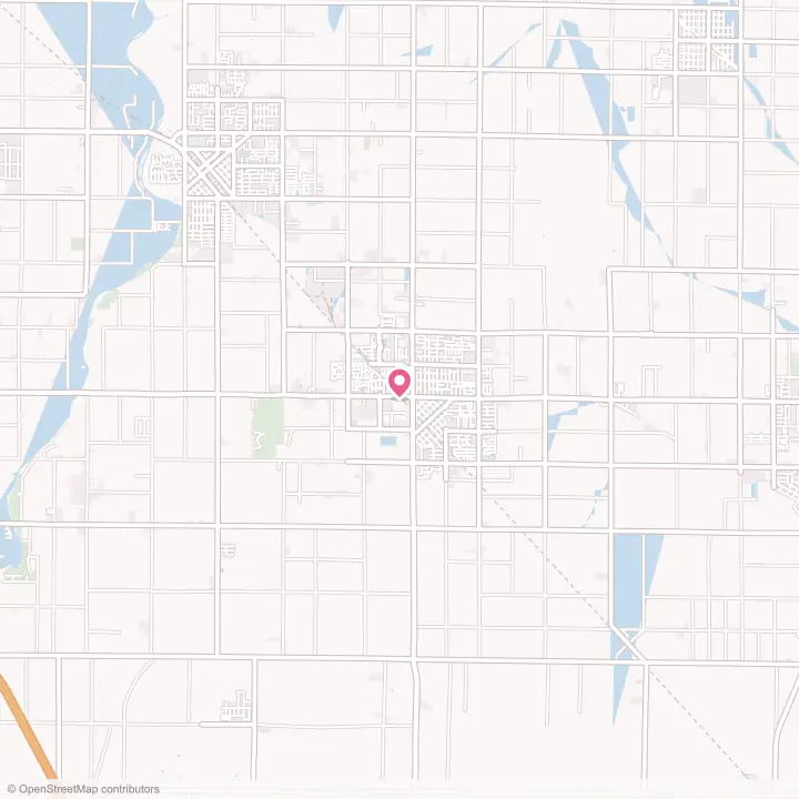 Map of the flower delivery area in Dinuba, California