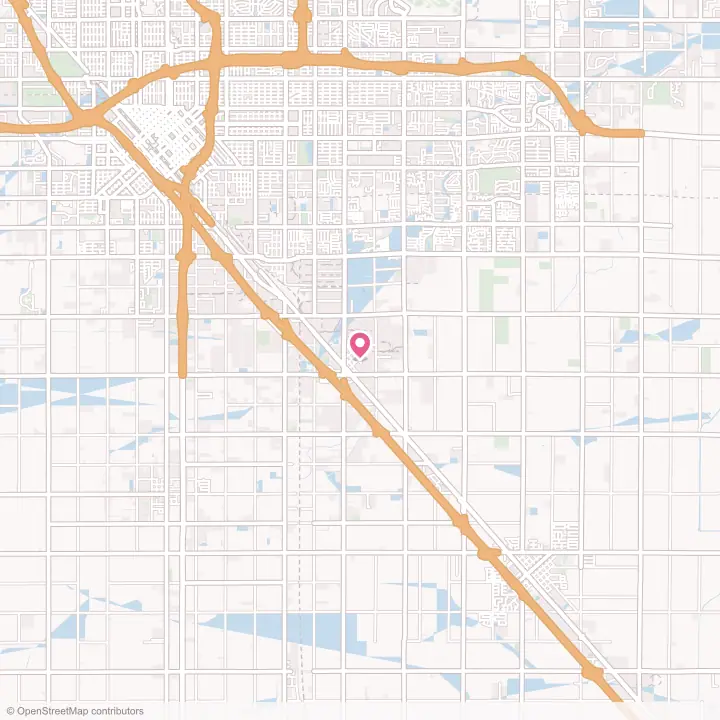 Map of the flower delivery area in Malaga, California