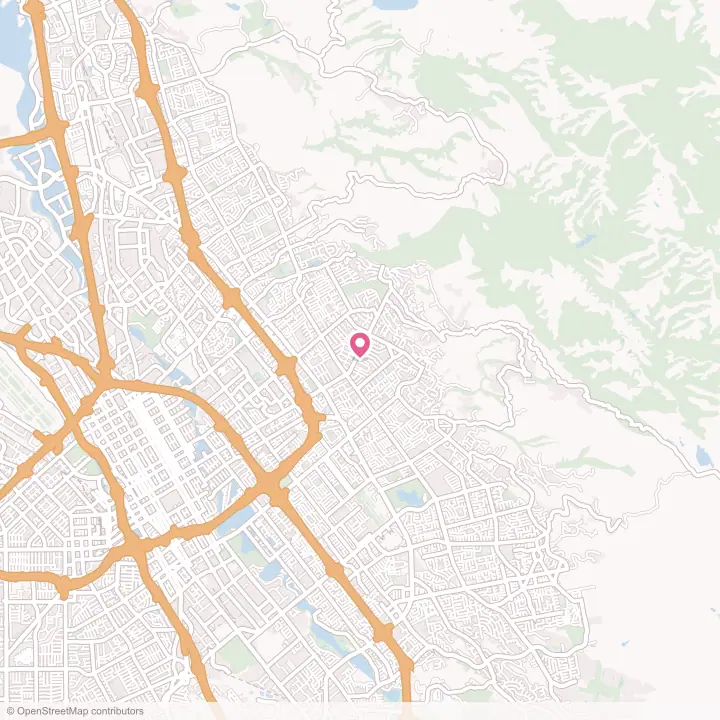 Map of the flower delivery area in Alum Rock, California